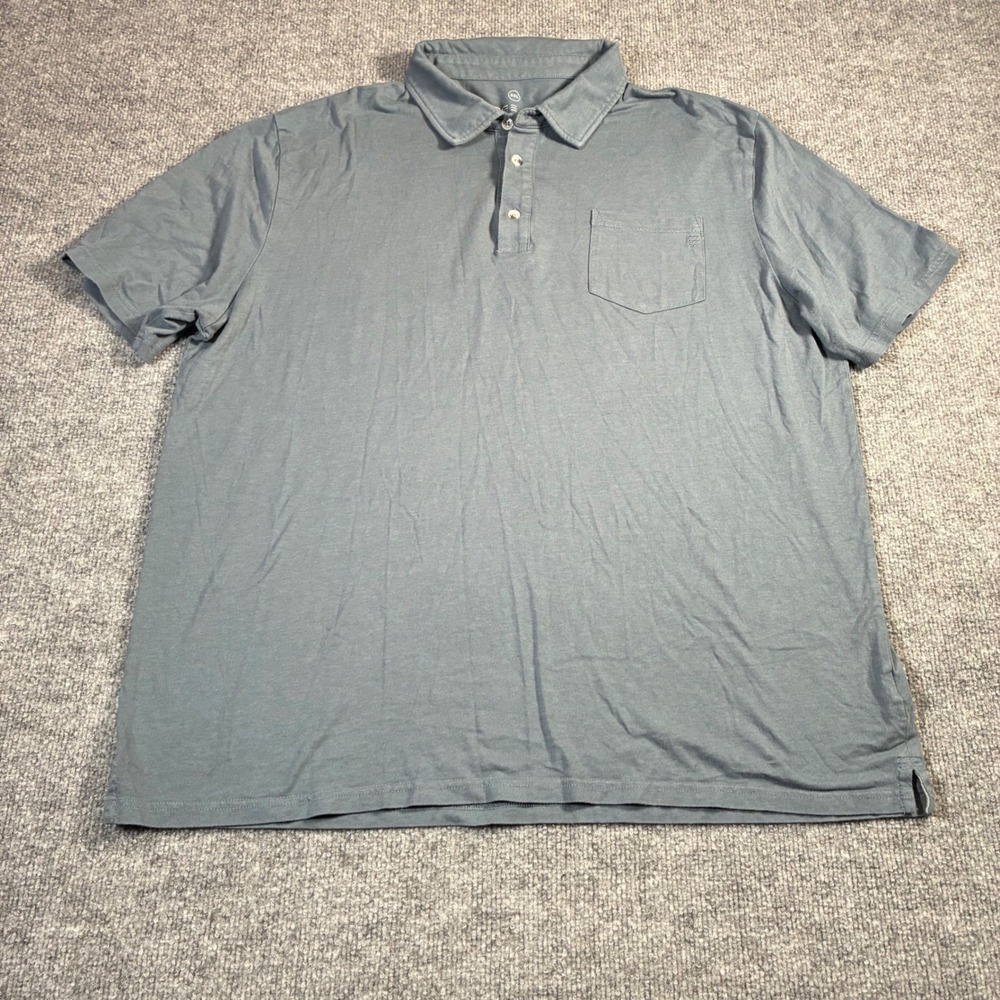 Free Fly Polo Shirt Mens‎ 2XL Blue Gray Bamboo Blend Pocket Short Sleeve